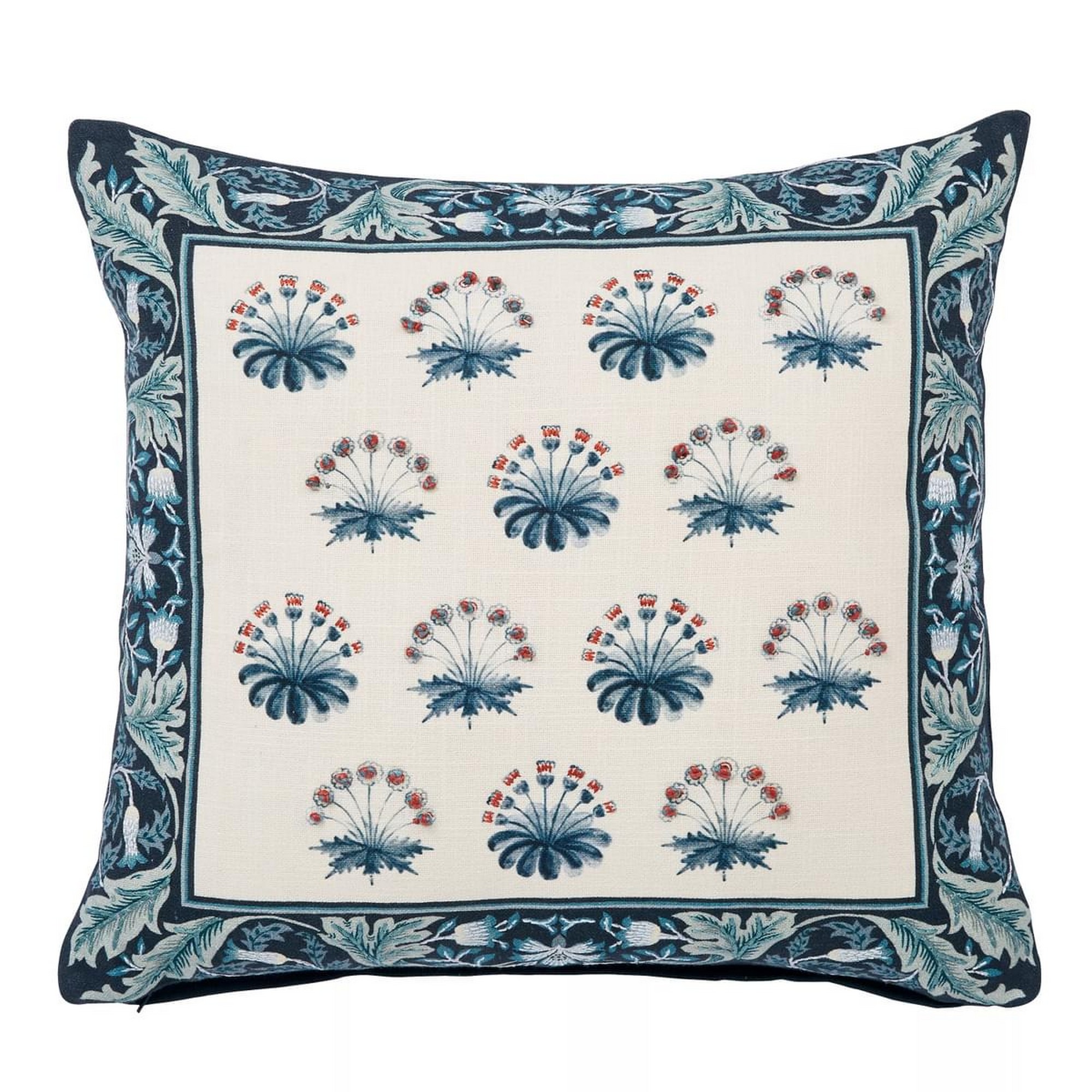 Earthly Paradise Cushion By Morris Co X Va In Teal Sea Green